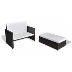 Set 5 Pz Divano Da Giardino Polyrattan Marrone precio