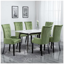 Sedia Da Pranzo Con Braccioli 6 Pz In Velluto Verde Chiaro en oferta