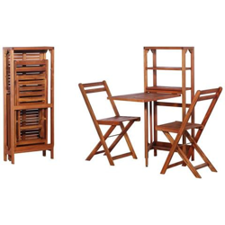 Set Da Bistrò 3 Pz In Legno Massello Di Acacia en oferta