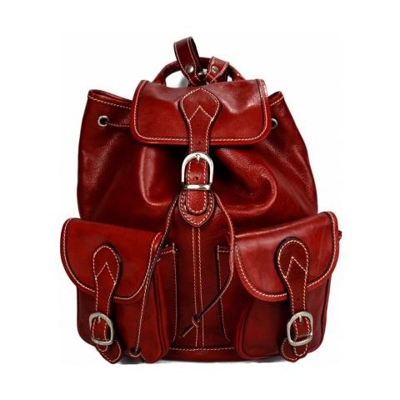 Zaino rosso Zaino in pelle Genuine pelleBag viaggio Weekender Sport