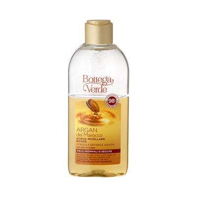 Argan del Marocco - Agua micelar bifásica - desmaquilla, limpia e hidrata - con aceite de Argán (200 ml) - pieles normales o secas