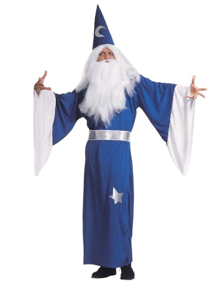 Costume da mago blu da uomo