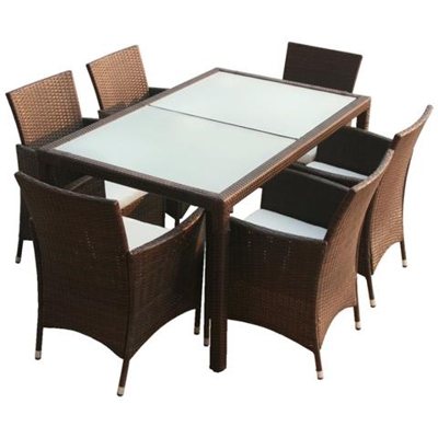 13 Pz Set Mobili Da Giardino In Polirattan Marrone