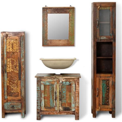 Gabinetto Set in Legno con Specchio e 2 Armadi Laterali precio