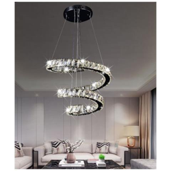 Lampadario A Sospensione Spirale Di Cristalli 32w Bianco Freddo 6500k en oferta