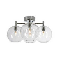 Belid Gloria - Plafoniera Globo A Filo 4 Luci Cromo, Vetro Trasparente, Attacco E14 en oferta