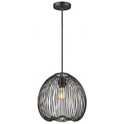 Sospensione A Soffitto A 1 Filo Di Luce Nero Opaco, E27 en oferta