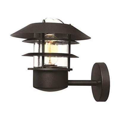 Elstead Helsingor - Lanterna Da Parete Per Esterni 1 Luce Con Luce Nera Ip44, Attacco E27
