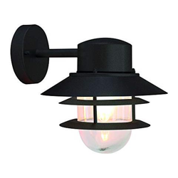 Elstead Copenhagen - Lanterna Da Parete 1 Luce Cupola Per Esterno Luce Nera Ip44, E27 en oferta