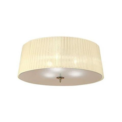 Inspired Mantra - Loewe - Plafoniera A Filo 3 Luci E27, Ottone Antico Con Paralume Crema