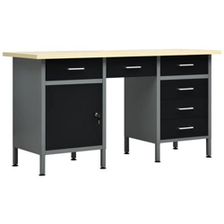 Banco Da Lavoro Nero 160x60x85 Cm In Acciaio precio