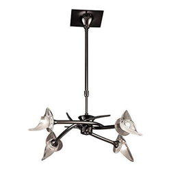 Inspired Mantra - Flavia - Sospensione Telescopica A Soffitto Semi-filo Convertibile Rotonda 4 Luci G9, Nero Cromato características