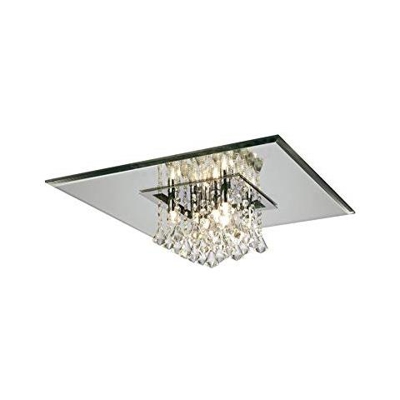 Inspired Diyas - Starda - Filo Soffitto Quadrato 8 Luci G9 Cromo Lucido, Cristallo
