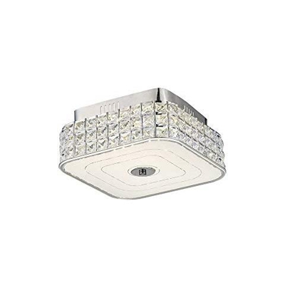 Inspired Diyas - Hawthorne - Plafoniera Quadrata A Filo 18w 1050lm Led 4000k Cromo Lucido, Cristallo