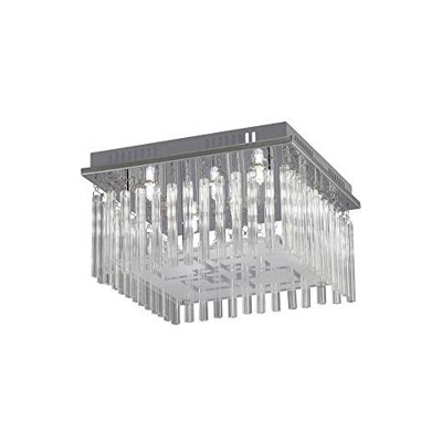 Inspired Diyas - Capella - Filo A Soffitto A 6 Luci Cromo Lucido, Vetro