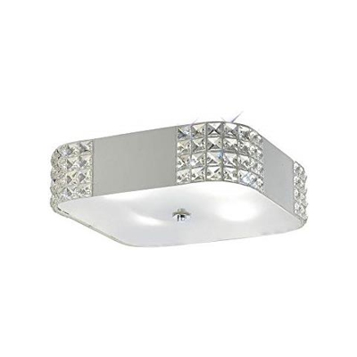 Inspired Diyas - Denver - Filo Soffitto 4 Luci Bianco, Cristallo