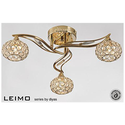 Inspired Diyas - Leimo - Plafoniera A Filo 3 Luci Oro Francese, Cristallo precio