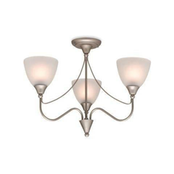 Firstlight Santana - Plafoniera Multibraccio A Filo 3 Luci Acciaio Satinato, Vetro Opalino, Attacco E14 características