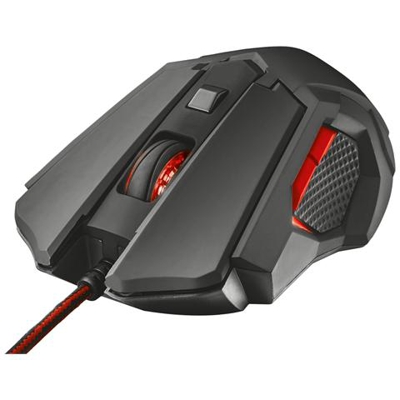 Mouse Gaming USB Ottico GXT 148 con 8 Tasti 3200 DPI Retroilluminato Colore Nero / Rosso