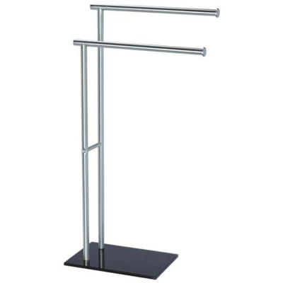 Piantana In Acciaio Inox Con Base In Vetro, 41x20xh. 79 Cm