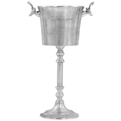 Secchiello Per Champagne Alluminio Massiccio 39x29x71cm Argento