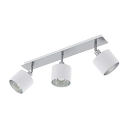 Valbiano - Faretto Da Soffitto In Acciaio, 3 Luci, 10 W, Nichel Opaco, Bianco en oferta