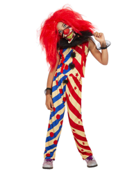 Costume creepy clown bicolore per bambina características