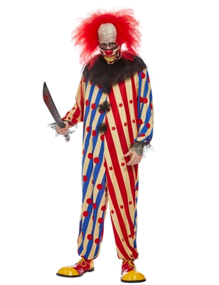 Costume creepy clown bicolore per uomo