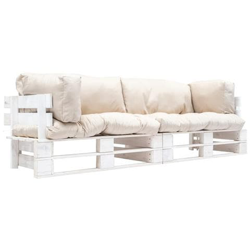 Divani Da Giardino Pallet 2pz Cuscini Sabbia Legno Di Pino en oferta