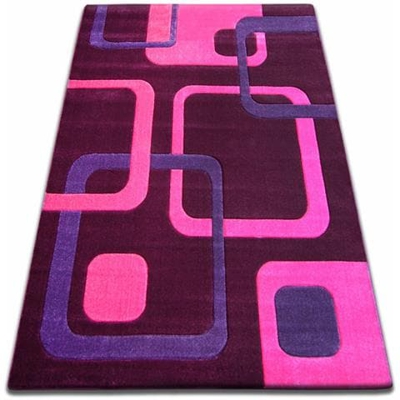 Tappeto Focus - F240 Viola Quadri Toni Viola 280x370 Cm