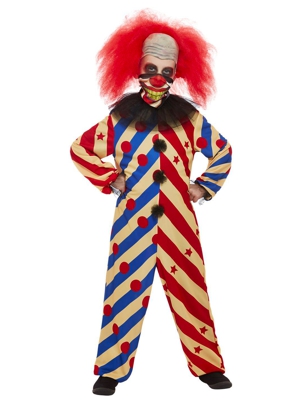 Costume creepy clown bicolore per bambino