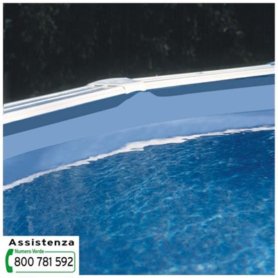Liner Ovale Blu, Barra Agganciamento, Spessore 40/100 610x375xh. 132 Cm