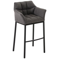 Sgabello DAMASO B con Telaio a 4 Gambe Nero, in Tessuto Grigio Titanio Telaio Nero Opaco características