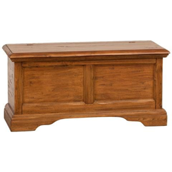 Cassapanca Country In Legno Massello Di Tiglio Finitura Noce 100x38x48 Cm precio