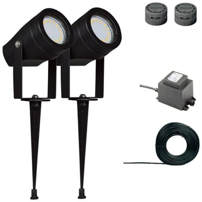 Lampada Set Da Giardino Esperance 2 Pezzi Nero 81205