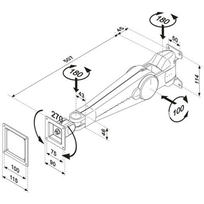 Lcd Monitor Arm 5 Movements Black