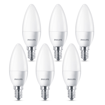 Philips lampadina LED E14 B35 5,5W satinato set 6x