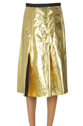 Metallic effect eco-leather skirt características