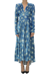 Embellished printed velvet long dress características