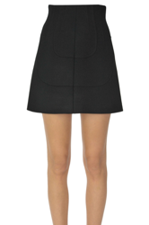 Flared wool-blend mini skirt características