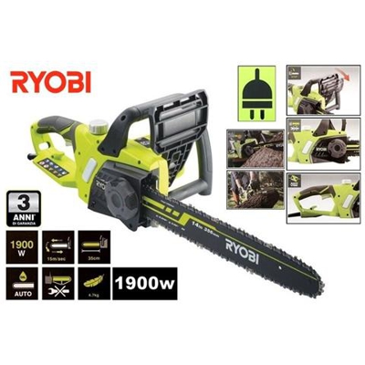 Elettrosega Motosega Elettrica Con Barra 35 Cm 1900 Watt Ryobi