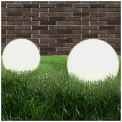 Set Lampade A Led Sferiche 2 Pz 40 Cm In Pmma