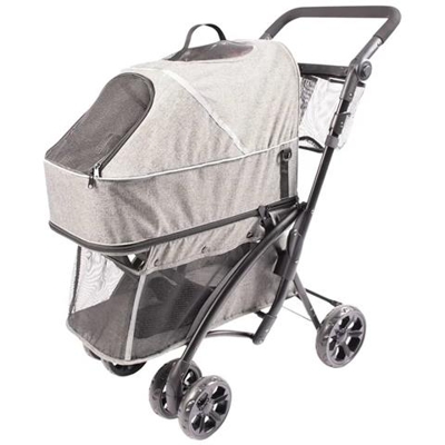Passeggino Per Animali Deluxe 79x46x99 Cm Grigio