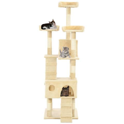 Albero Per Gatti Con Tiragraffi In Sisal 170 Cm Beige en oferta
