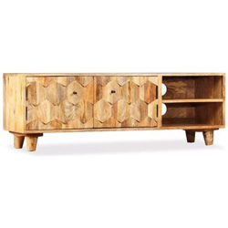 Mobile Porta Tv In Legno Massello Di Mango 118x35x40 Cm en oferta