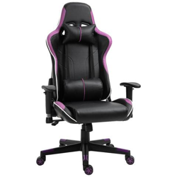 Poltrona Gaming Con Altezza Schienale Regolabile Sedia Da Ufficio Nera E Viola precio