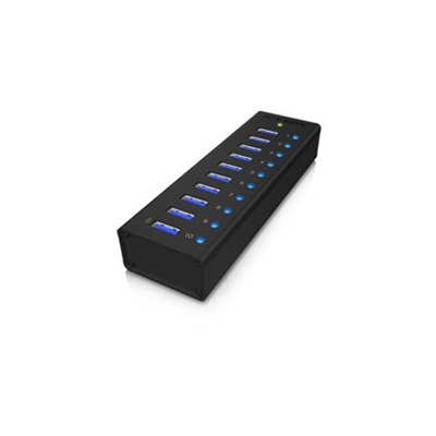Usb 3.0 Hub 10 Port + Charging Port Alum. Case W / Power Supply