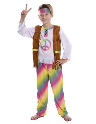 Costume da hippie arcobaleno per bambino