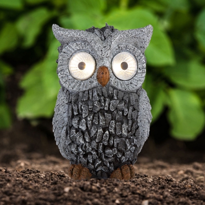 Lampada LED solare 33204, gufo grigio