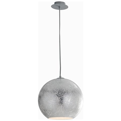 I-VANITY / S30 SIL - Lampadario sospeso argento a forma di sfera 60 watt E27